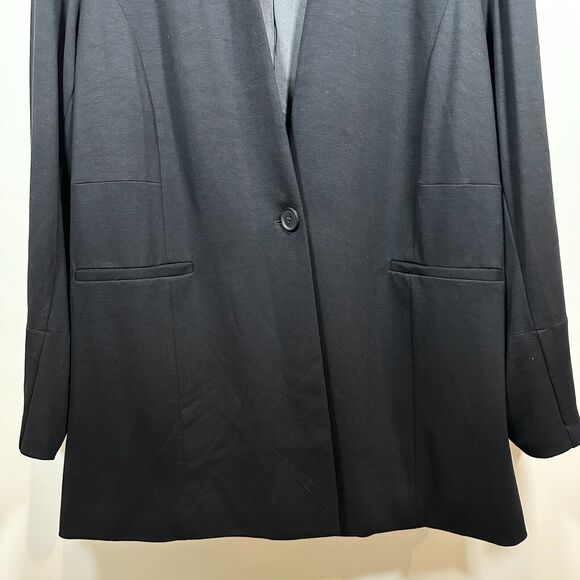 Torrid Ponte Collarless Blazer Stretch Size 4X Plus Size Black One Button Front - Picture 2 of 15